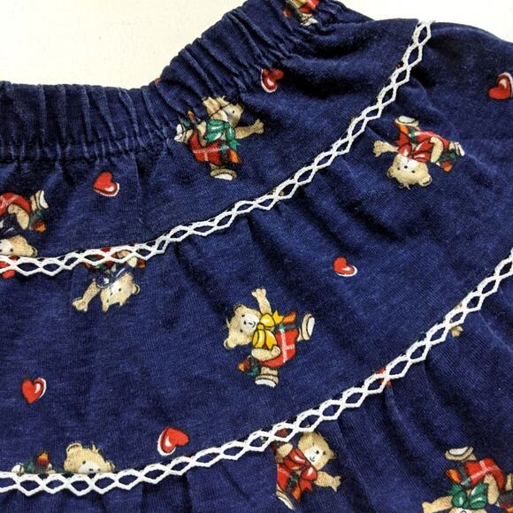 Vintage Skirt Girls Size 2T Bear Printed Navy Twirly - Picture 2 of 4